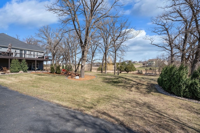 2834 12th Ave NW, Austin, MN 55912 - view of green lawn with a wooden deck