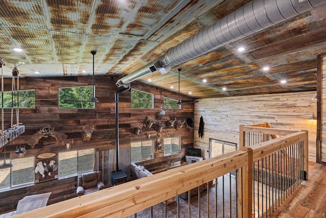 16688 248th St, Long Prairie, MN 56347 - corridor with wood ceiling, wood finished floors, and wood walls