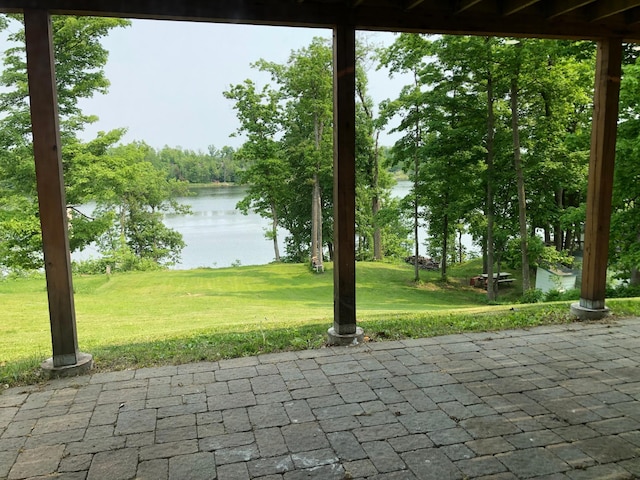 1794 White Ash Dr, Apple River Twp, WI 54810 - view of patio featuring a water view