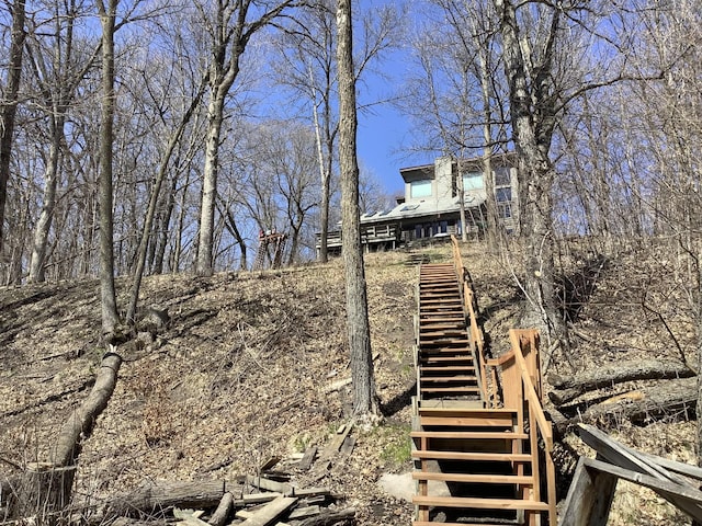 32990 Heilberger Dr, Erhard, MN 56534 - view of yard featuring stairway