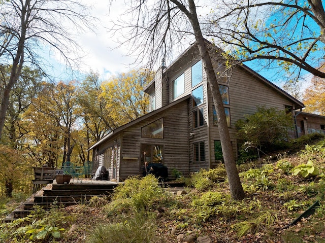 32990 Heilberger Dr, Erhard, MN 56534 - back of property featuring a deck