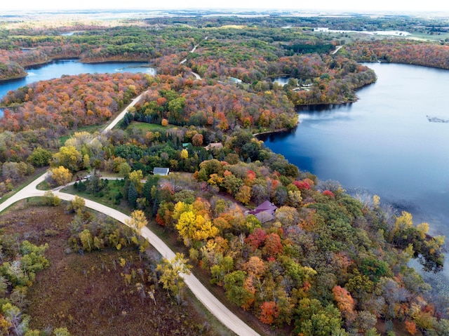32990 Heilberger Dr, Erhard, MN 56534 - aerial view of a large body of water and a heavily wooded area