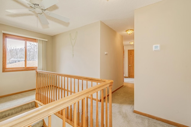 50568 Lakeside Cir, Rush City, MN 55069 - hall with light carpet and an upstairs landing