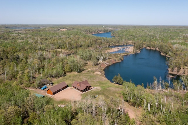 24341 Bluebird Ave, Trommald, MN 56441 - drone / aerial view of a heavily wooded area and a large body of water