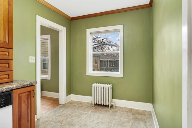 4348 Minnehaha Ave, Minneapolis, MN 55406 - dining area with radiator, ornamental molding, and baseboards