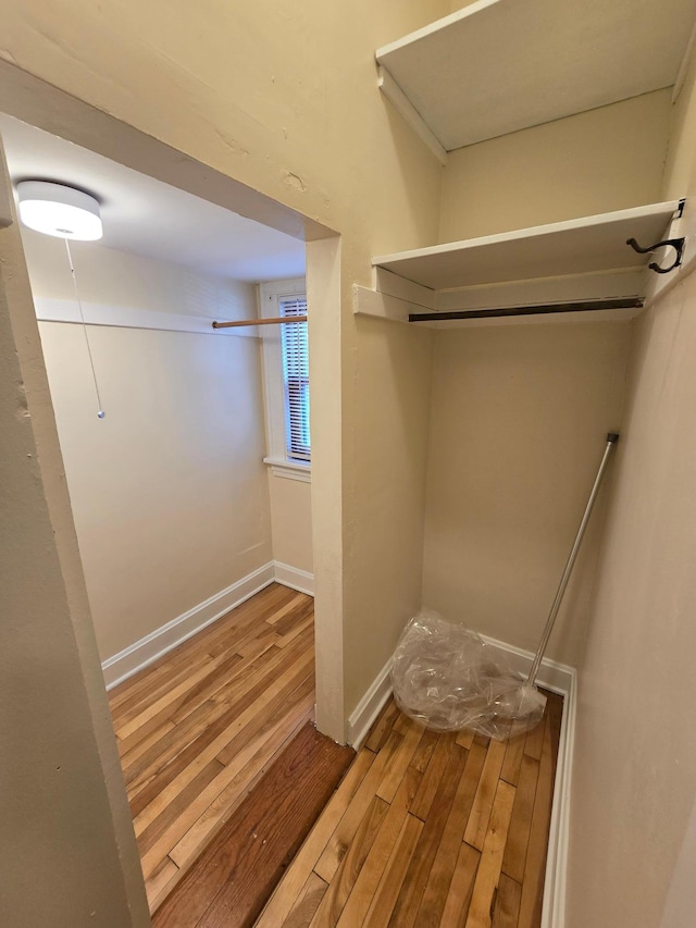 spacious closet with wood finished floors
