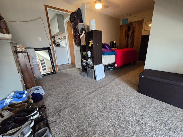 bedroom featuring carpet