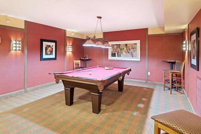 7100 Metro Blvd Unit 206, Edina, MN 55439 - rec room featuring pool table, baseboards, and carpet