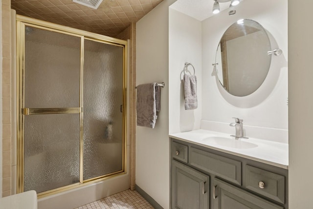 1794 Karis Way, Eagan, MN 55122 - bathroom featuring vanity, a stall shower, and tile patterned flooring
