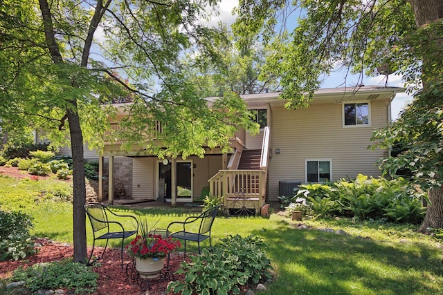 1794 Karis Way, Eagan, MN 55122 - back of house featuring stairs, a yard, and a wooden deck