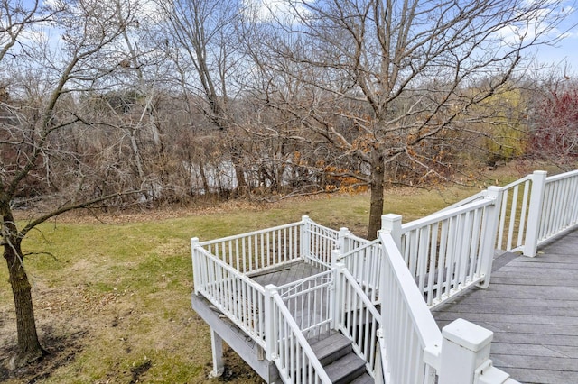 7604 Delaney Blvd, Edina, MN 55439 - deck featuring stairs and a lawn