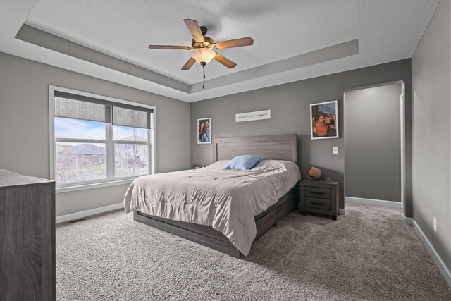 5836 Radford Ave NE, Otsego, MN 55374 - bedroom featuring a tray ceiling, visible vents, carpet flooring, and baseboards
