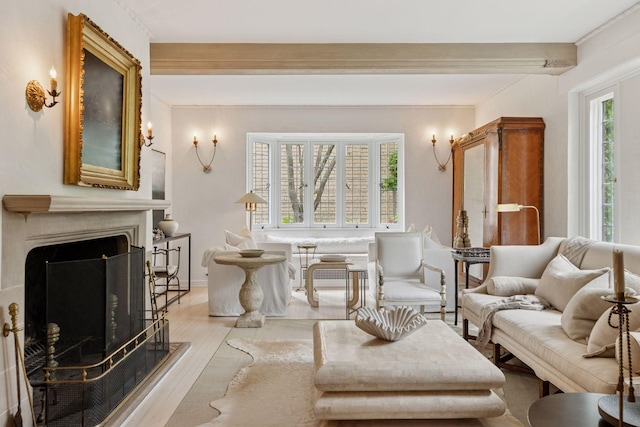 4232 Fremont Ave S, Minneapolis, MN 55409 - living area with wood finished floors and a fireplace with raised hearth