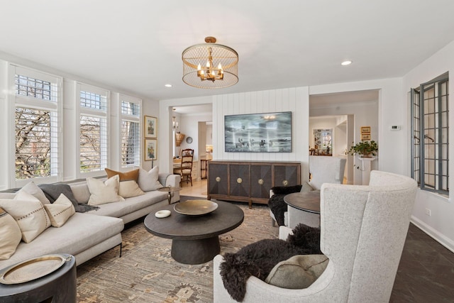 4232 Fremont Ave S, Minneapolis, MN 55409 - living area featuring a chandelier and recessed lighting