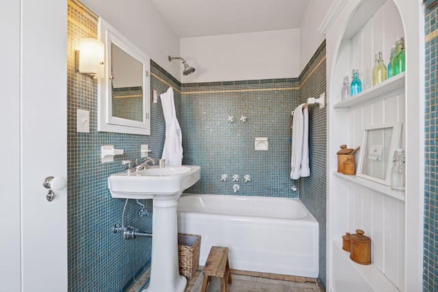 4232 Fremont Ave S, Minneapolis, MN 55409 - full bath with bathtub / shower combination and tile walls