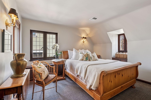 4232 Fremont Ave S, Minneapolis, MN 55409 - bedroom with lofted ceiling and carpet flooring