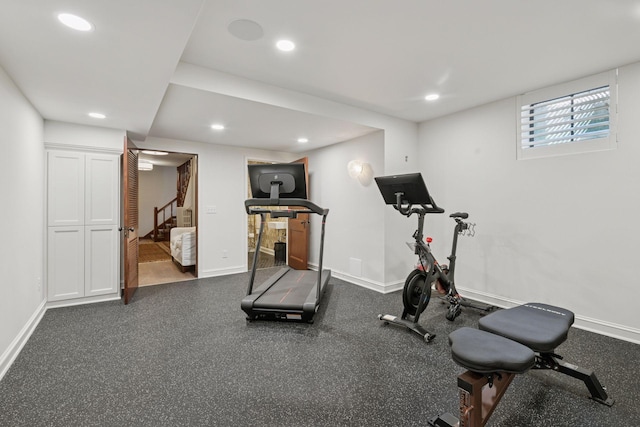 4232 Fremont Ave S, Minneapolis, MN 55409 - workout area with recessed lighting and baseboards