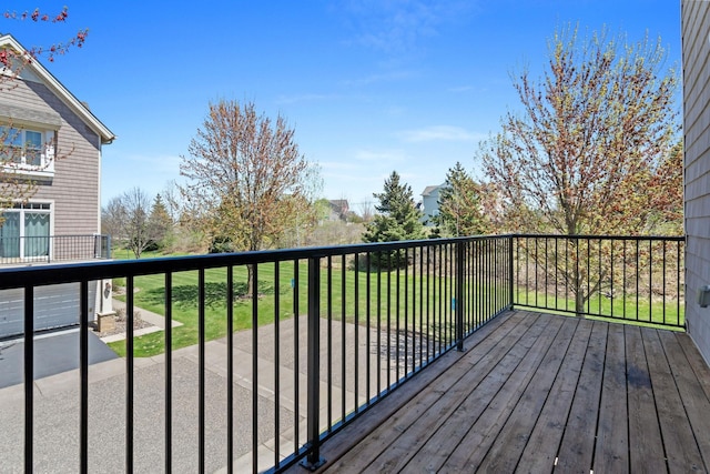 deck with a lawn