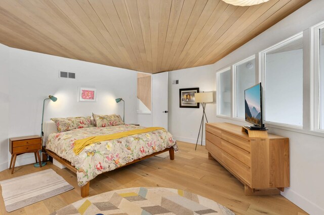 285 Leaf St, Orono, MN 55356 - bedroom with light wood-style floors, wooden ceiling, and baseboards