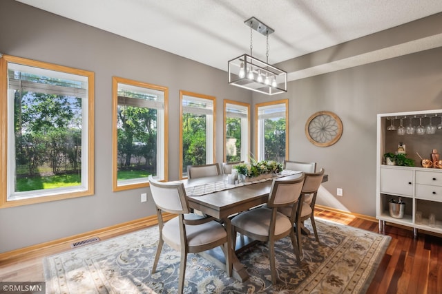 4022 Yosemite Ave S, Saint Louis Park, MN 55416 - dining area featuring baseboards, a healthy amount of sunlight, wood finished floors, and visible vents