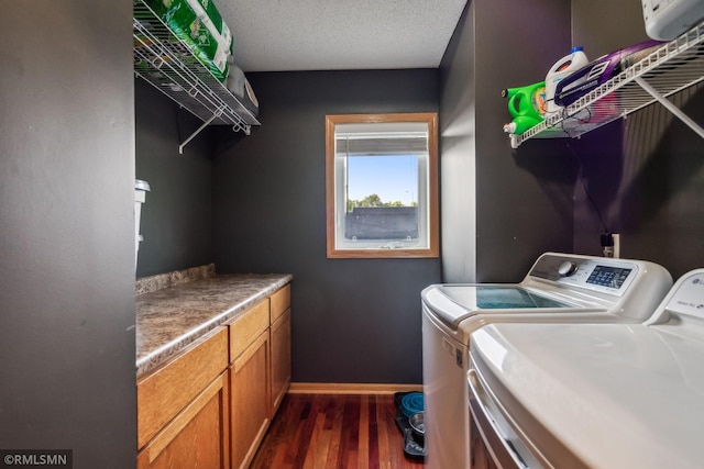 4022 Yosemite Ave S, Saint Louis Park, MN 55416 - laundry room featuring baseboards, independent washer and dryer, and dark wood-style flooring
