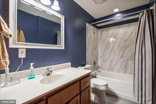 4022 Yosemite Ave S, Saint Louis Park, MN 55416 - full bathroom featuring shower / tub combo with curtain, wood finished floors, vanity, and toilet