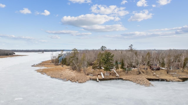 exterior space with a large body of water