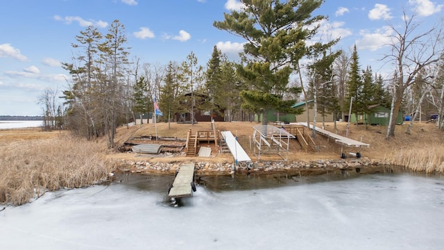dock featuring a water view
