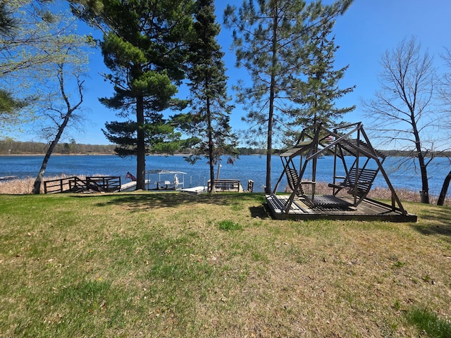 water view with a dock