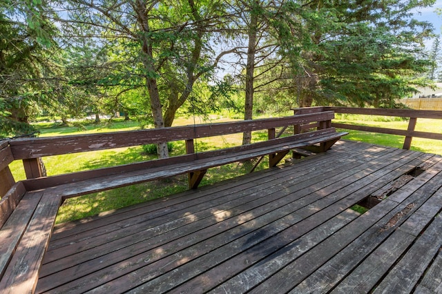 409 Dale Dr SE, Remer, MN 56672 - wooden deck with a lawn