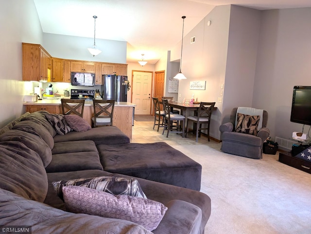 902 Meadow Lark Ln, Long Prairie, MN 56347 - living room featuring light colored carpet