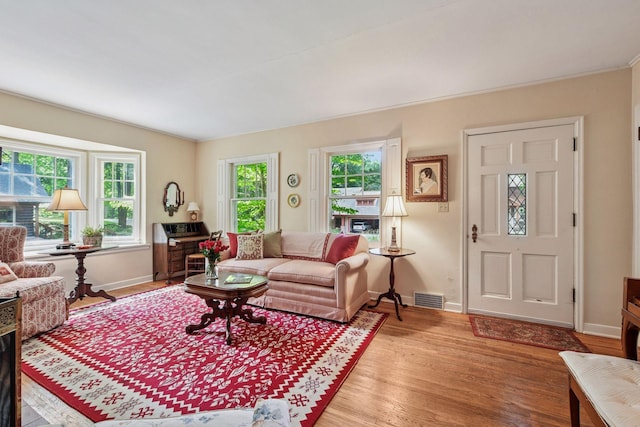 19135 Highland Ave, Deephaven, MN 55391 - living room with baseboards and wood finished floors