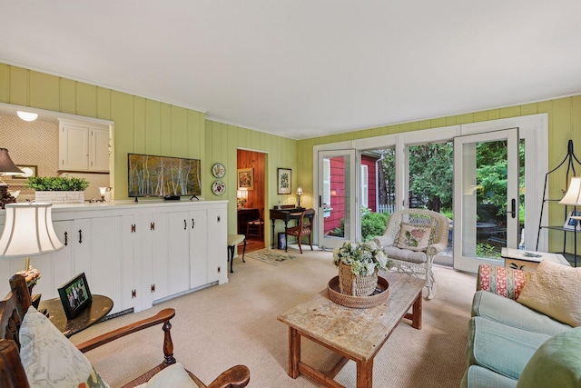 19135 Highland Ave, Deephaven, MN 55391 - living area with light colored carpet and wood walls