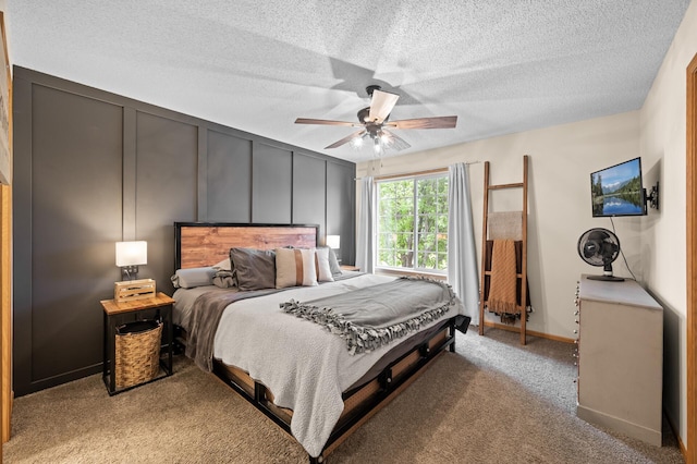 1324 Pembrooke Ln, Waconia, MN 55387 - bedroom featuring light colored carpet, a textured ceiling, and ceiling fan