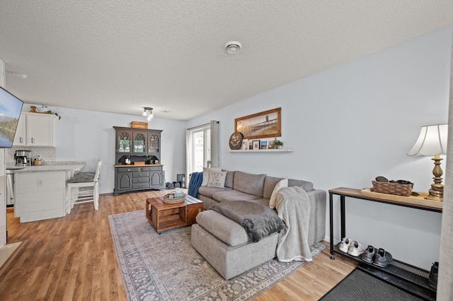 1324 Pembrooke Ln, Waconia, MN 55387 - living area with light wood-style floors and a textured ceiling