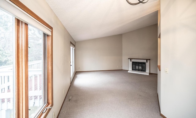 3578 Blue Jay Way Unit 204, Eagan, MN 55123 - unfurnished living room with carpet floors, plenty of natural light, and a fireplace