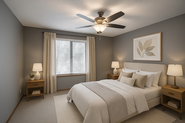 3578 Blue Jay Way Unit 204, Eagan, MN 55123 - bedroom featuring a ceiling fan, baseboards, and light carpet