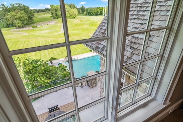 room details featuring view of golf course