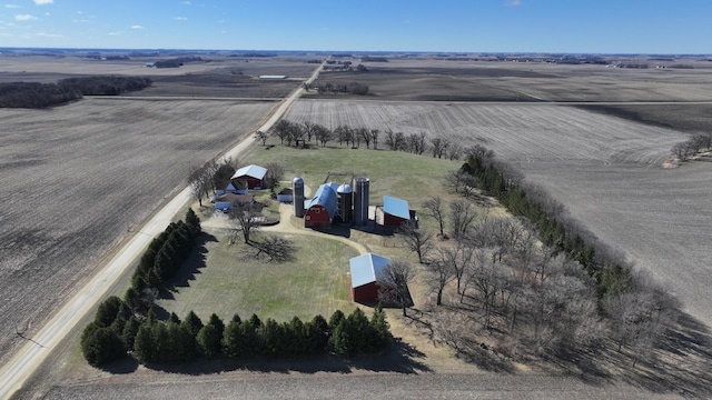 aerial view with a rural view