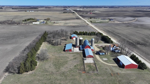 aerial view with a rural view