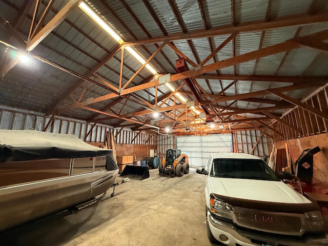 garage featuring metal wall