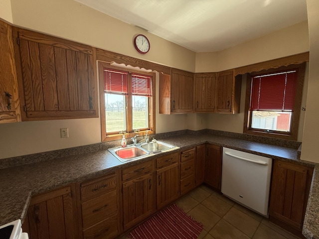 20343 680th Ave, Alden, MN 56009 - kitchen featuring white dishwasher, plenty of natural light, and dark countertops