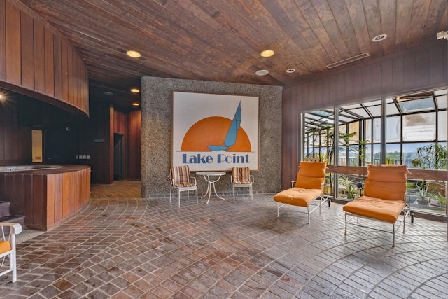 2950 Dean Pkwy Unit 2005, Minneapolis, MN 55416 - community lobby with wood walls, wood ceiling, and recessed lighting