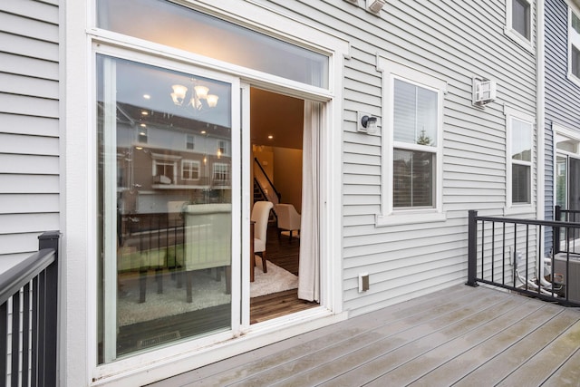 wooden deck with central AC