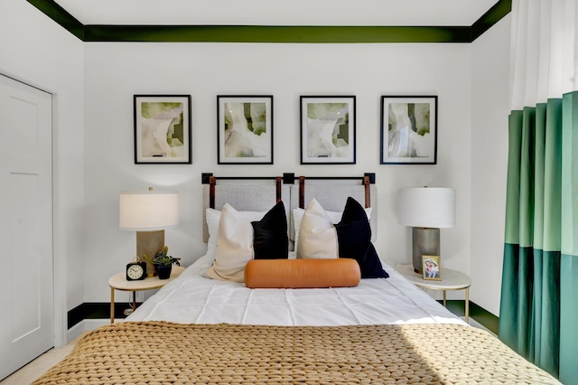 bedroom with baseboards