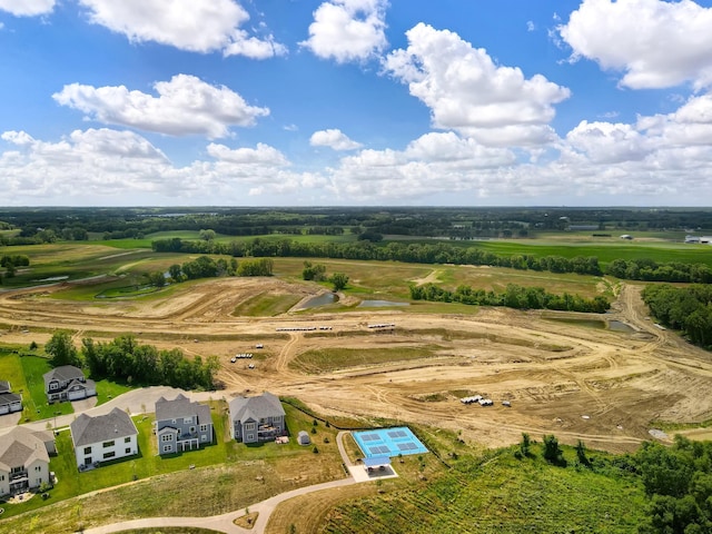 aerial view featuring a rural view