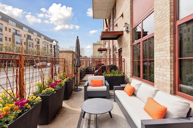 balcony with an outdoor hangout area