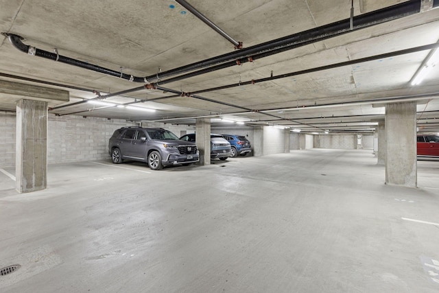 view of parking garage
