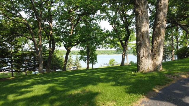 26837 Lake Ethel Rd, Girard Twp, MN 56515 - view of grassy yard with a water view