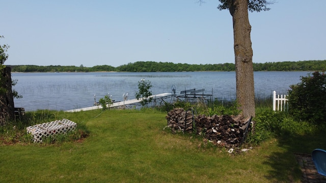 26837 Lake Ethel Rd, Girard Twp, MN 56515 - water view with a boat dock
